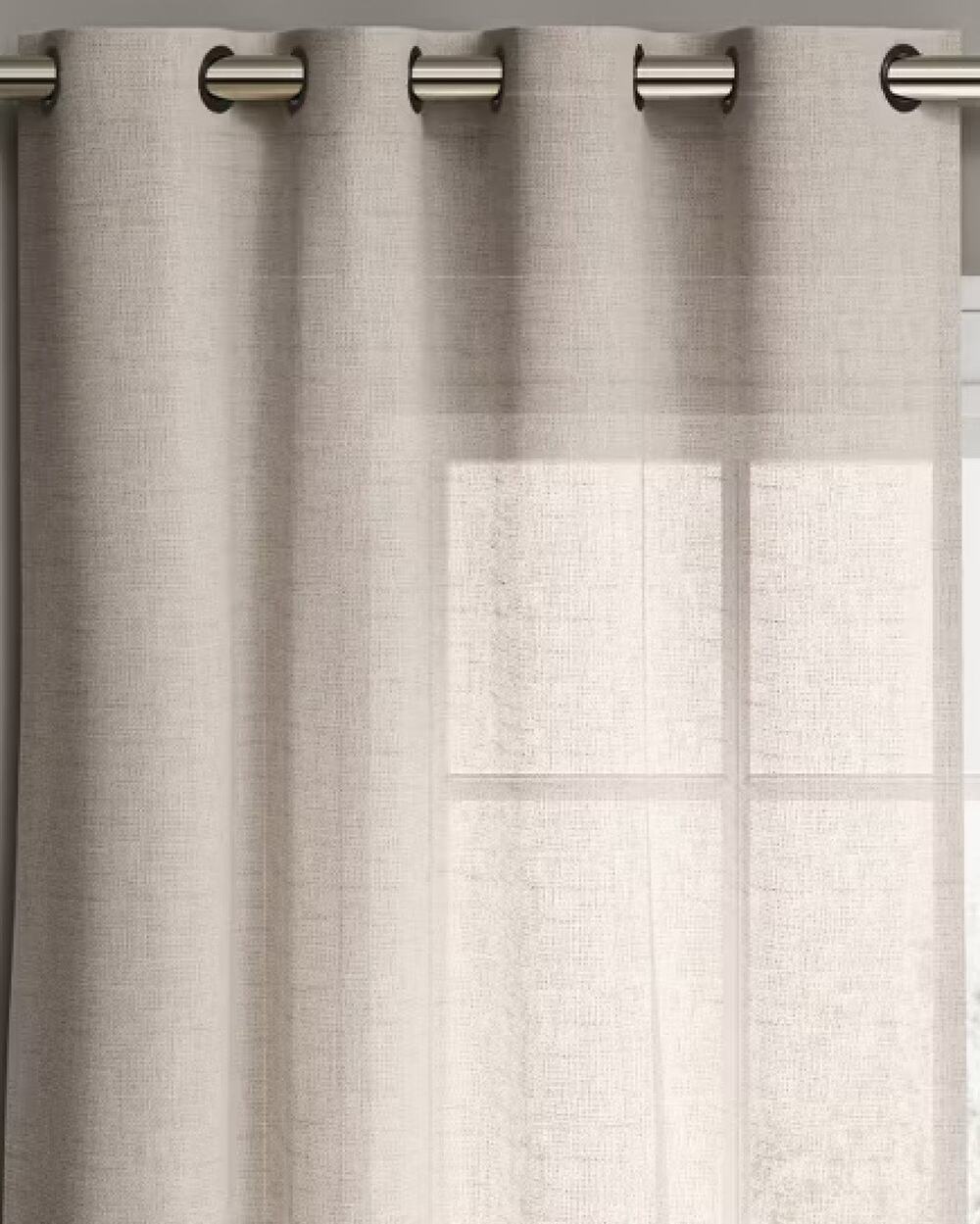Threshold 54"x84" Light Filtering Textured Weave Curtain Panel Off White